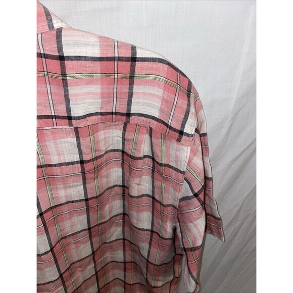 Tommy Bahama Men’s Casual Shirt Size XL Pink Plaid 100% Linen Beach Cruise - Picture 10 of 12